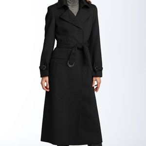 NEW Womens Calvin Klein Black Single Breasted Rain Jacket Trench Coat Belted XS